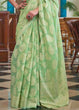 Load image into Gallery viewer, Pastel Green Chikankari Weaving Silk Saree Clothsvilla