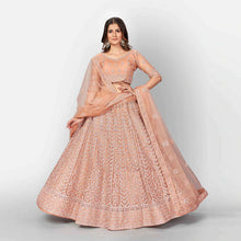 Load image into Gallery viewer, Brandy Rose Lehenga Choli in Soft Net Thraed Sequence and Zari Work ClothsVilla