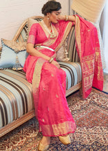 Load image into Gallery viewer, French Rose Pink Ultra Soft Kanjivaram Silk Saree with Zari  Border and Pallu Clothsvilla