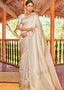 Ivory White Woven Kanjivaram Saree:Limited Edition Clothsvilla