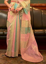 Load image into Gallery viewer, Pink Multicolour Woven Organza Silk Saree Clothsvilla