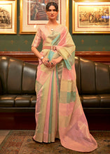 Load image into Gallery viewer, Pink Multicolour Woven Organza Silk Saree Clothsvilla