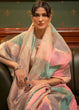 Load image into Gallery viewer, Pink &amp; Blue Woven Organza Silk Saree Clothsvilla