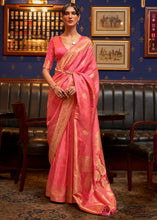 Load image into Gallery viewer, Brink Pink Designer Satin Silk Saree Clothsvilla
