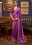 Lollipop Purple Designer Satin Silk Saree Clothsvilla
