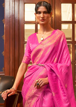 Load image into Gallery viewer, Shocking Pink Designer Satin Silk Saree Clothsvilla