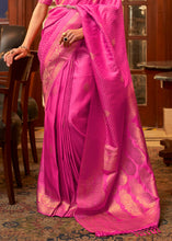 Load image into Gallery viewer, Shocking Pink Designer Satin Silk Saree Clothsvilla