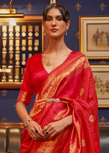 Load image into Gallery viewer, Scarlet Red Designer Satin Silk Saree Clothsvilla