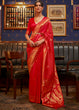 Load image into Gallery viewer, Scarlet Red Designer Satin Silk Saree Clothsvilla