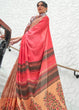 Load image into Gallery viewer, Brown &amp; Pink Digital Floral Printed Crepe Silk Saree Clothsvilla