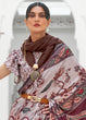 Load image into Gallery viewer, Cloudy Grey Digital Floral Printed Crepe Silk Saree Clothsvilla
