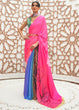 Load image into Gallery viewer, Hot Pink Digital Printed Crepe Silk Saree Clothsvilla