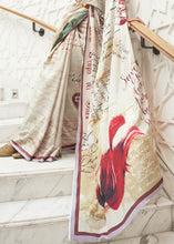 Load image into Gallery viewer, Parchment White Digital Printed Crepe Silk Saree Clothsvilla