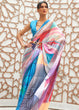 Load image into Gallery viewer, Azure Blue Digital Printed Crepe Silk Saree Clothsvilla