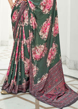 Load image into Gallery viewer, Opal Green Digital Printed Crepe Silk Saree Clothsvilla