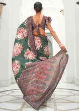 Load image into Gallery viewer, Opal Green Digital Printed Crepe Silk Saree Clothsvilla