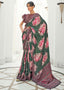 Opal Green Digital Printed Crepe Silk Saree Clothsvilla