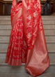 Load image into Gallery viewer, Crimson Red Two Tone Handloom Woven Organza Silk Saree Clothsvilla