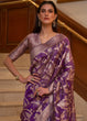 Load image into Gallery viewer, Eminence Purple Two Tone Handloom Woven Organza Silk Saree Clothsvilla