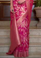 Load image into Gallery viewer, Hot Pink Two Tone Handloom Woven Organza Silk Saree Clothsvilla