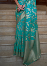 Load image into Gallery viewer, Shades Of Blue Two Tone Handloom Woven Organza Silk Saree Clothsvilla