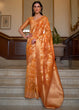 Load image into Gallery viewer, Sandstone Orange Two Tone Handloom Woven Organza Silk Saree Clothsvilla