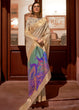 Load image into Gallery viewer, Ecru White Woven Chanderi Banarasi Fusion Silk Saree Clothsvilla
