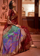 Load image into Gallery viewer, Currant Red Woven Chanderi Banarasi Fusion Silk Saree Clothsvilla