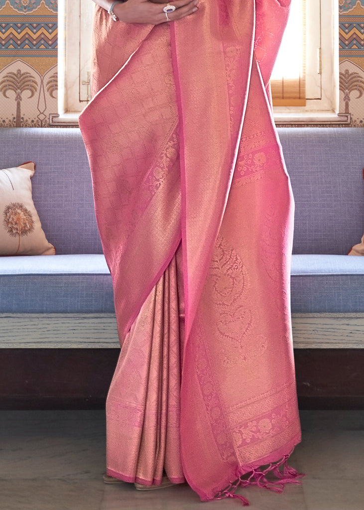 Mauvelous Pink Soft Handloom Weave Kanjivaram Silk Saree : Festival Edition Clothsvilla