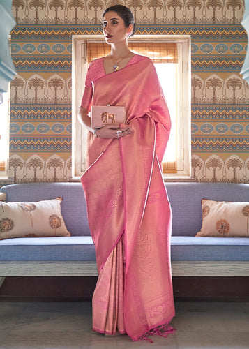 Mauvelous Pink Soft Handloom Weave Kanjivaram Silk Saree : Festival Edition Clothsvilla