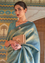 Load image into Gallery viewer, Shades Of Blue Soft Handloom Weave Kanjivaram Silk Saree : Festival Edition Clothsvilla