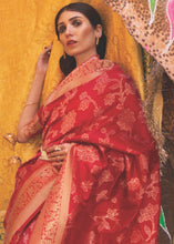 Load image into Gallery viewer, Rufous Red Handloom Weave Soft Banarasi Silk Saree Clothsvilla