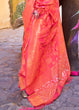 Load image into Gallery viewer, Fiery Rose Pink Handloom Weave Soft Banarasi Silk Saree Clothsvilla