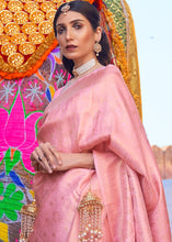 Load image into Gallery viewer, Kobi Pink Soft Handloom Weave Kanjivaram Silk Saree Clothsvilla