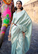 Load image into Gallery viewer, Frost Blue Soft Handloom Weave Kanjivaram Silk Saree Clothsvilla
