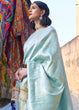 Load image into Gallery viewer, Frost Blue Soft Handloom Weave Kanjivaram Silk Saree Clothsvilla