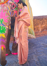 Load image into Gallery viewer, Light Coral Pink Soft Handloom Weave Kanjivaram Silk Saree Clothsvilla