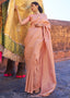 Light Coral Pink Soft Handloom Weave Kanjivaram Silk Saree Clothsvilla