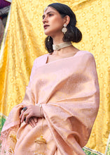 Load image into Gallery viewer, Blush Pink Soft Handloom Weave Kanjivaram Silk Saree Clothsvilla