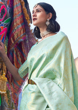 Load image into Gallery viewer, Green Soft Handloom Weave Kanjivaram Silk Saree Clothsvilla