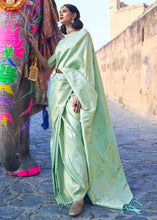 Load image into Gallery viewer, Green Soft Handloom Weave Kanjivaram Silk Saree Clothsvilla