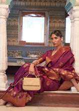 Load image into Gallery viewer, Jam Purple Copper Zari Woven Tussar Silk Saree Clothsvilla