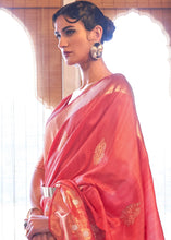 Load image into Gallery viewer, French Pink Copper Zari Woven Tussar Silk Saree Clothsvilla