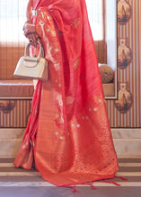 Load image into Gallery viewer, French Pink Copper Zari Woven Tussar Silk Saree Clothsvilla