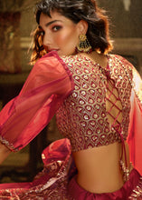 Load image into Gallery viewer, Maroon Soft Net Designer Lehenga Choli with overall Sequins work Clothsvilla