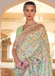 Load image into Gallery viewer, Celadon Green Banarasi Jamawar Woven Silk Saree Clothsvilla