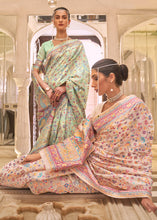 Load image into Gallery viewer, Ivory White Banarasi Jamawar Woven Silk Saree Clothsvilla