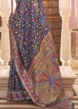 Load image into Gallery viewer, Navy Blue Banarasi Jamawar Woven Silk Saree Clothsvilla
