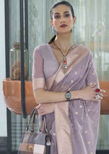 Load image into Gallery viewer, Iris Purple Woven Designer Silk Saree Clothsvilla