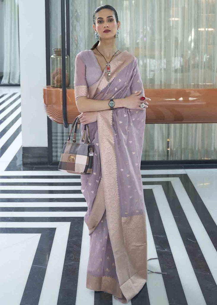 Iris Purple Woven Designer Silk Saree Clothsvilla